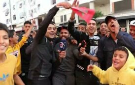 فرحة وأهازيج وتصاريح  للجماهير السلاوية بحي الرحمة في نهاية المبارة بالتعادل المغرب مع كرواتيا